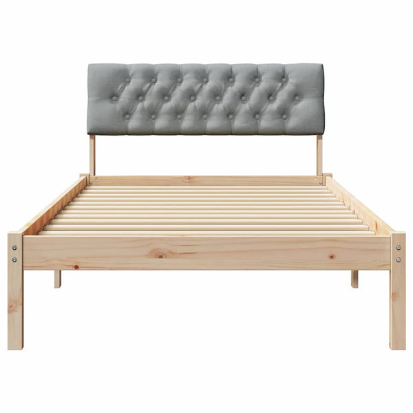 Bettgestell Kiefer Massivholz 100x200 cm Braun/Hellgrau