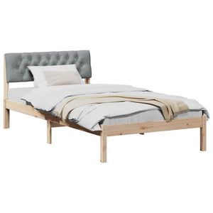 Bettgestell Kiefer Massivholz 100x200 cm Braun/Hellgrau