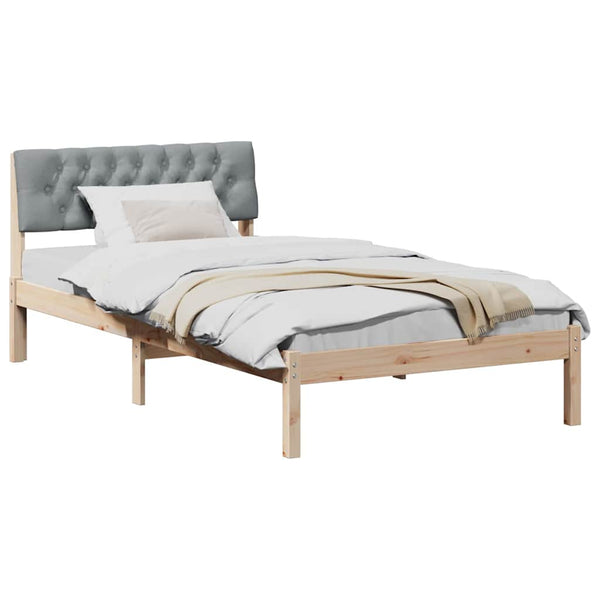 Bettgestell Kiefer Massivholz 100x200 cm Braun/Hellgrau