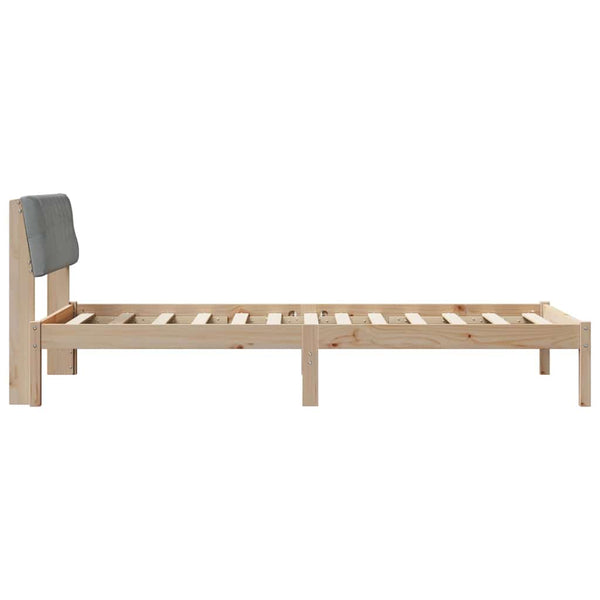 Bettgestell Kiefer Massivholz 100x200 cm Braun/Hellgrau