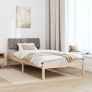 Bettgestell Braun/Taupe 100x200 cm Kiefer Massivholz