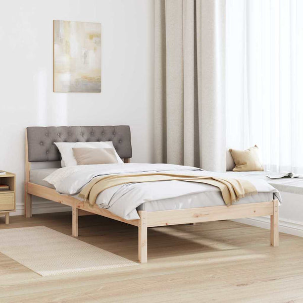 Bettgestell Braun/Taupe 100x200 cm Kiefer Massivholz