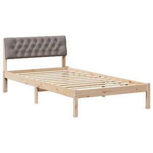 Bettgestell Braun/Taupe 100x200 cm Kiefer Massivholz