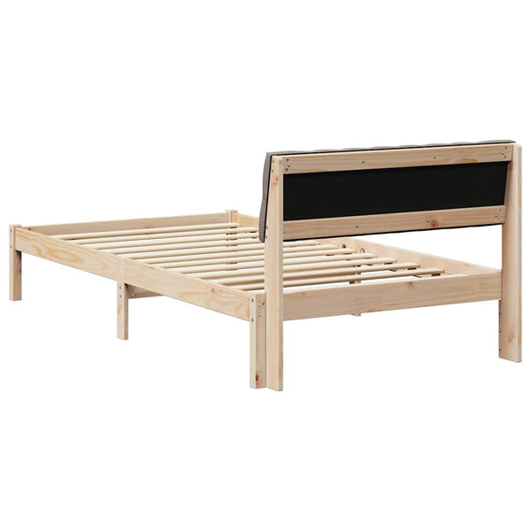 Bettgestell Braun/Taupe 100x200 cm Kiefer Massivholz
