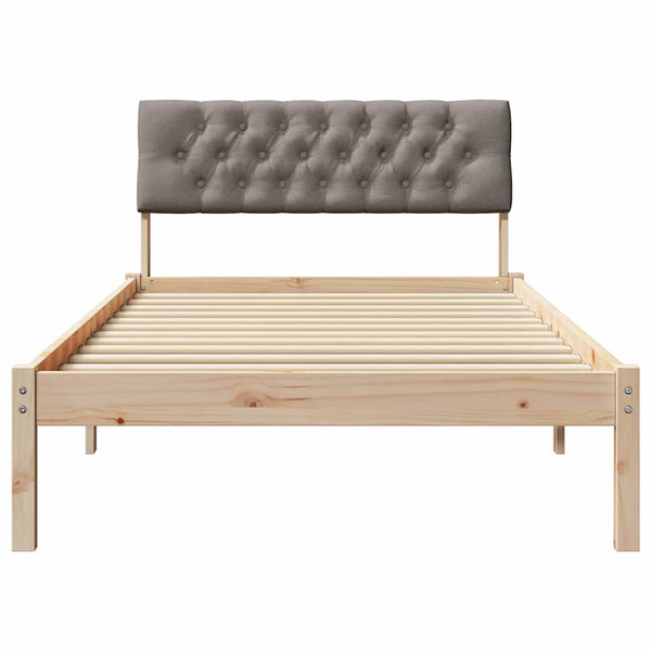 Bettgestell Braun/Taupe 100x200 cm Kiefer Massivholz