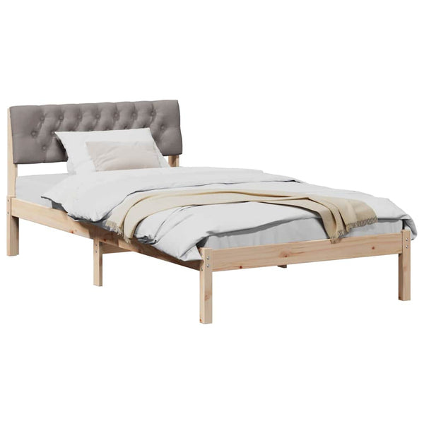 Bettgestell Braun/Taupe 100x200 cm Kiefer Massivholz