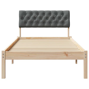 Bettgestell 90x200 cm Kiefer Massivholz Braun/Dunkelgrau
