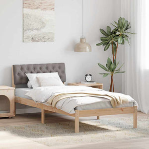 vidaXL Cadre de lit marron et taupe 90 x 200 cm en pin massif