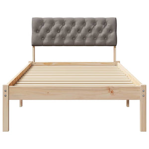 vidaXL Cadre de lit marron et taupe 90 x 200 cm en pin massif