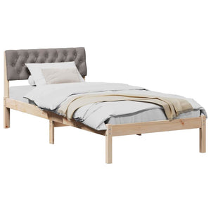 vidaXL Cadre de lit marron et taupe 90 x 200 cm en pin massif