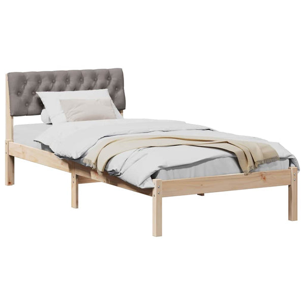 vidaXL Cadre de lit marron et taupe 90 x 200 cm en pin massif
