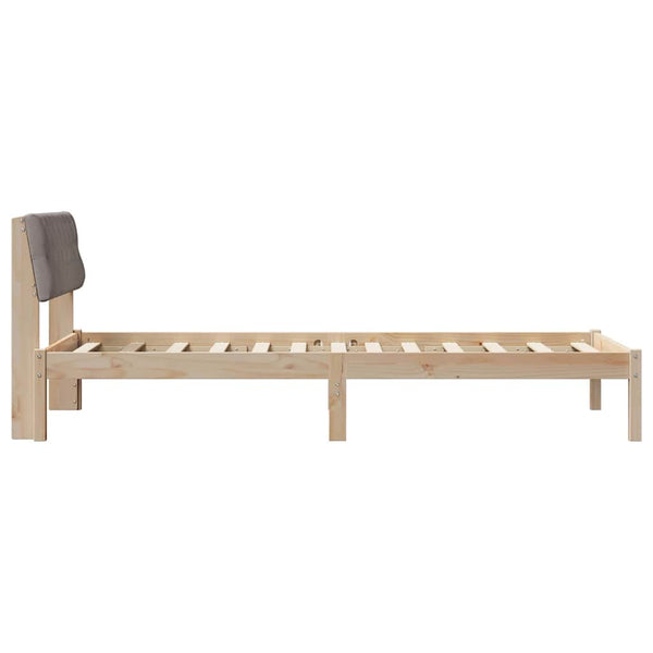vidaXL Cadre de lit marron et taupe 90 x 200 cm en pin massif