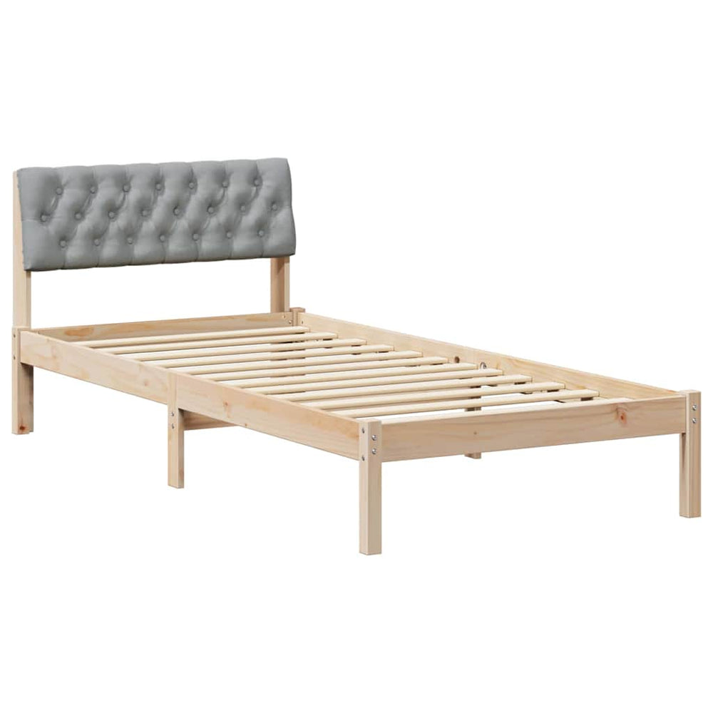 Bettgestell Kiefer 90x190 cm Braun/Hellgrau