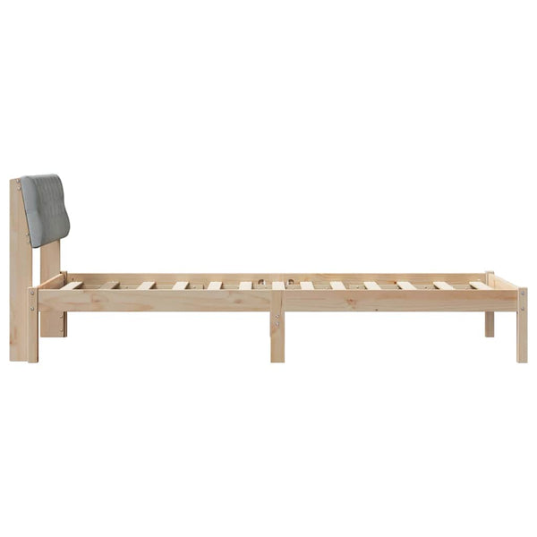 Bettgestell Kiefer 90x190 cm Braun/Hellgrau