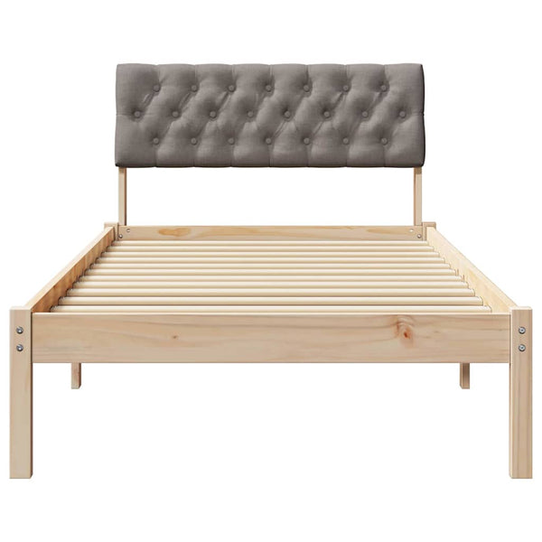 vidaXL Cadre de lit marron et taupe 90 x 190 cm en bois de pin massif