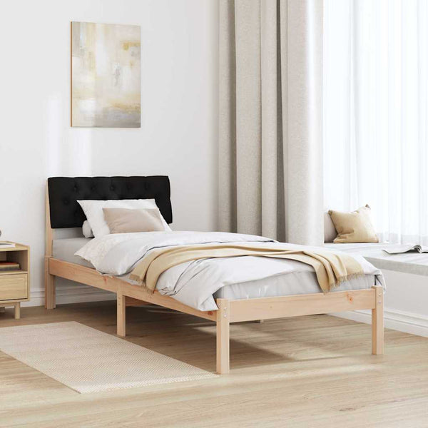 Holz Bettgestell 75x190 cm Braun/Schwarz