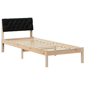 Holz Bettgestell 75x190 cm Braun/Schwarz