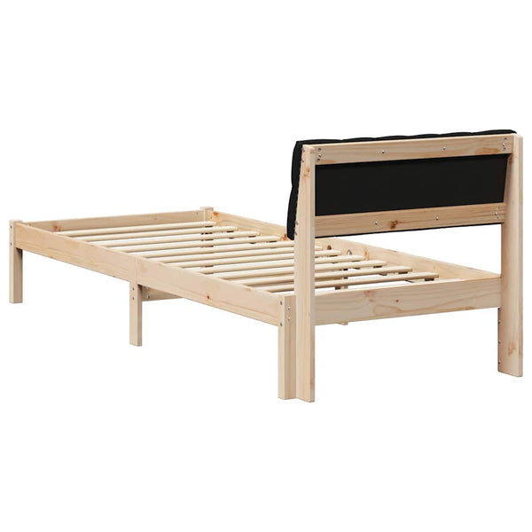 Holz Bettgestell 75x190 cm Braun/Schwarz