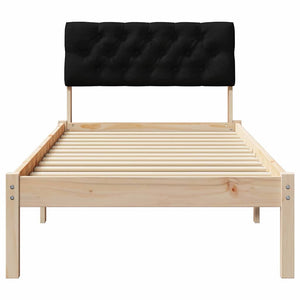 Holz Bettgestell 75x190 cm Braun/Schwarz