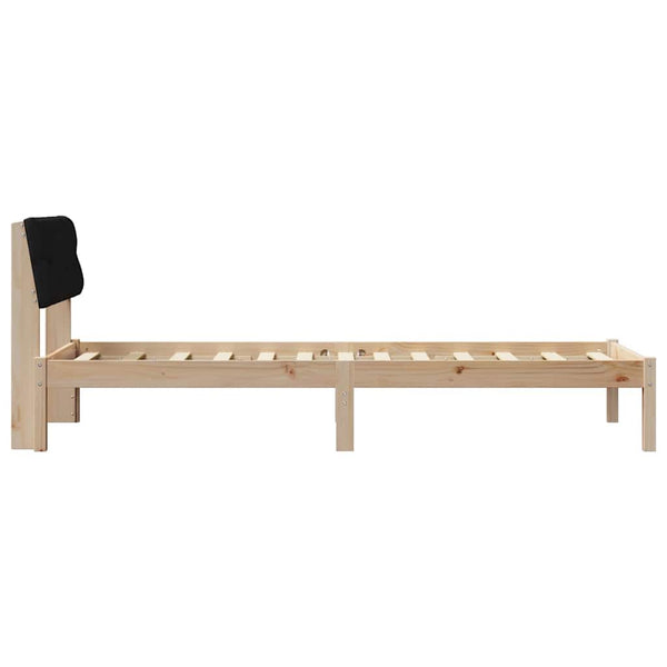 Holz Bettgestell 75x190 cm Braun/Schwarz