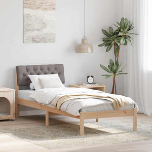 Kiefer Bettgestell 75x190 cm Braun/Taupe