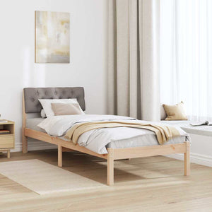 Kiefer Bettgestell 75x190 cm Braun/Taupe