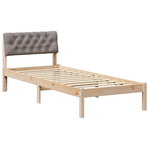Kiefer Bettgestell 75x190 cm Braun/Taupe