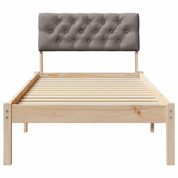 Kiefer Bettgestell 75x190 cm Braun/Taupe