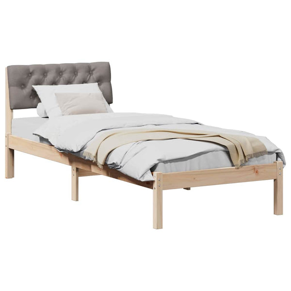 Kiefer Bettgestell 75x190 cm Braun/Taupe