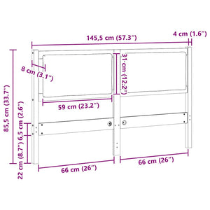 Weißes Kiefer Massivholz Kopfteil 140 cm