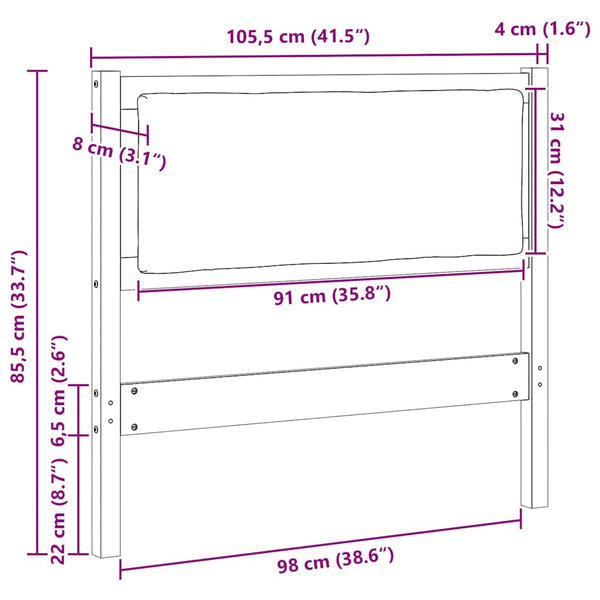 Weißes Kiefer Massivholz Kopfteil 100 cm