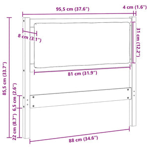 Weißes Kiefer Massivholz Kopfteil 90 cm