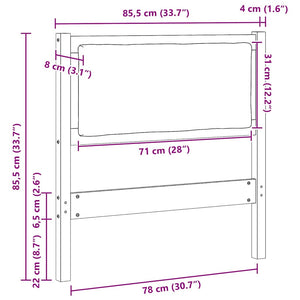 Weißes Kopfteil 80 cm Kiefer Massivholz