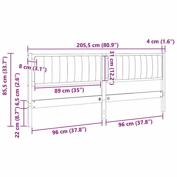 Gepolstertes Kopfteil Weiß 200cm