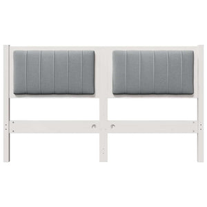 Gepolstertes Kopfteil Weiß 135cm Kiefer Massivholz