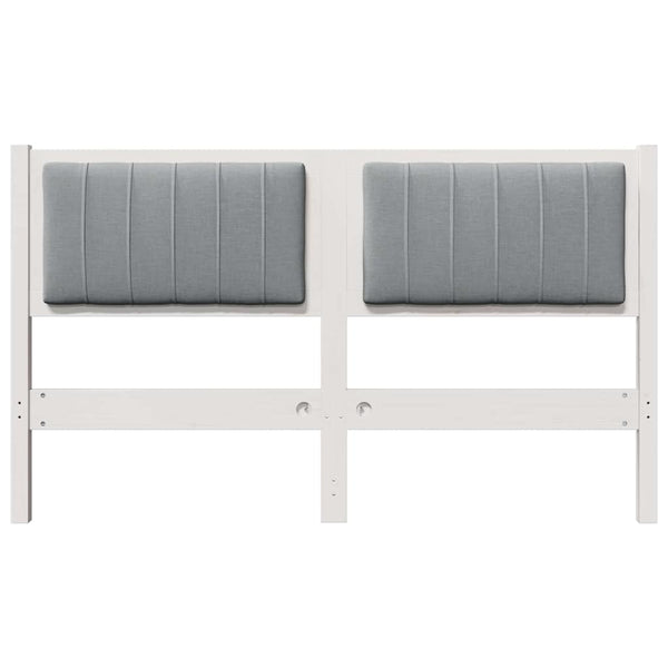 Gepolstertes Kopfteil Weiß 135cm Kiefer Massivholz