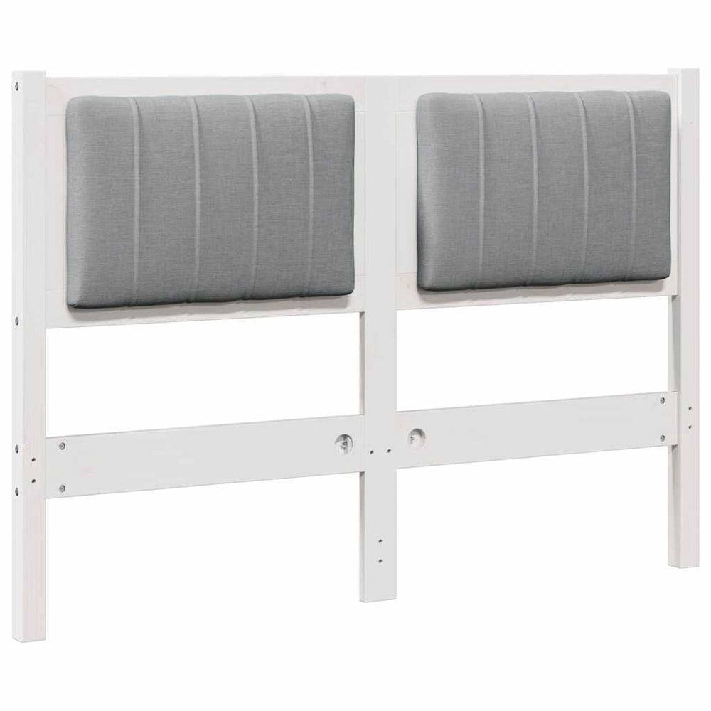 Gepolstertes Kopfteil Weiß 120cm Kiefer Massivholz