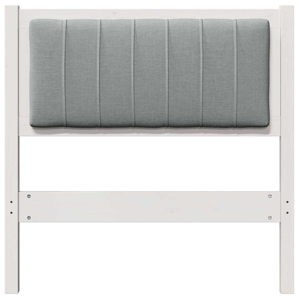 Gepolstertes Kopfteil Weiß 75cm Kiefer Massivholz