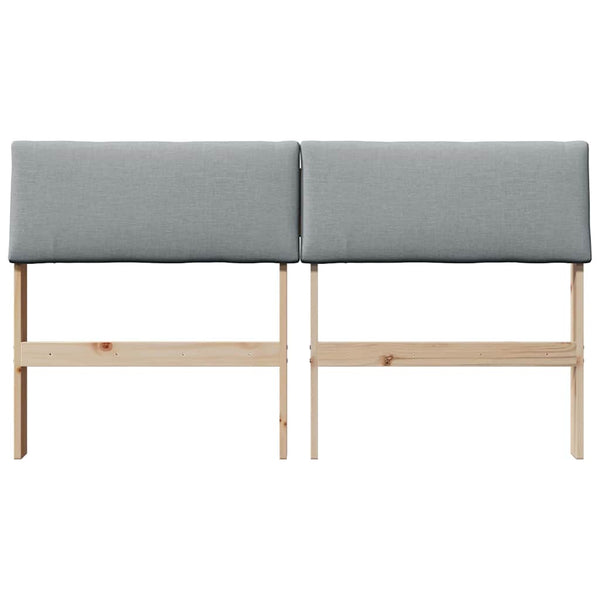 Gepolstertes Kopfteil Hellgrau 150cm Kiefer Massivholz