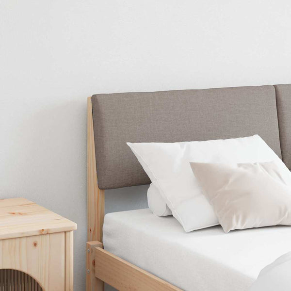 Gepolstertes Kopfteil Taupe 135cm Kiefer Massivholz