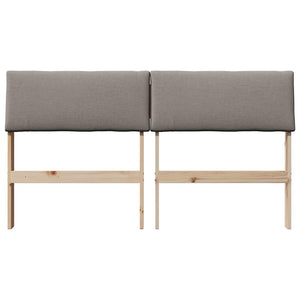 Gepolstertes Kopfteil Taupe 135cm Kiefer Massivholz