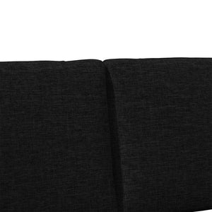 Gepolstertes Kopfteil 120 cm Schwarz Kiefernholz