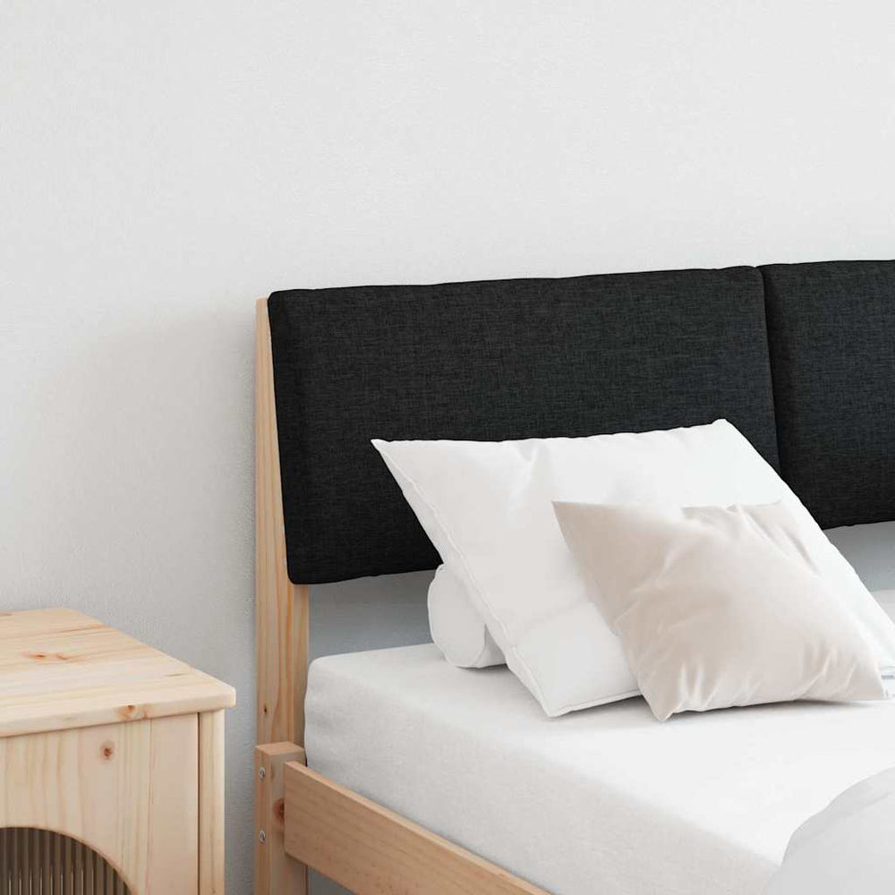 Gepolstertes Kopfteil 120 cm Schwarz Kiefernholz