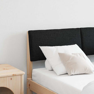 Gepolstertes Kopfteil 120 cm Schwarz Kiefernholz