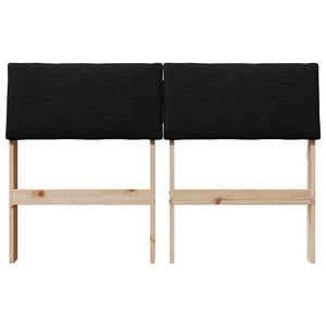 Gepolstertes Kopfteil 120 cm Schwarz Kiefernholz
