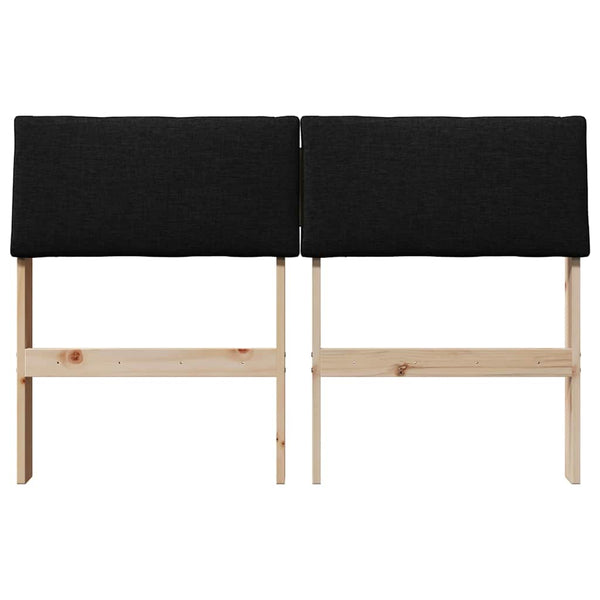 Gepolstertes Kopfteil 120 cm Schwarz Kiefernholz