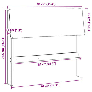 Gepolstertes Kopfteil Taupe 90cm Kiefer Massivholz