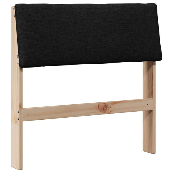 Gepolstertes Kopfteil Schwarz 80cm Kiefer Massivholz