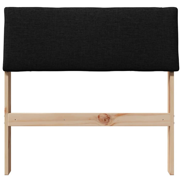 Gepolstertes Kopfteil Schwarz 80cm Kiefer Massivholz