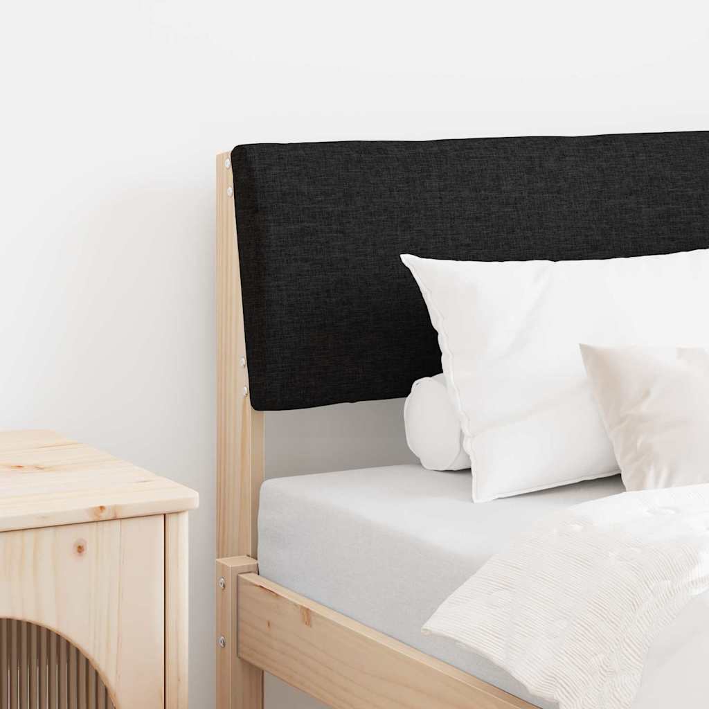 vidaXL Tête de lit rembourrée Noir 75 cm Bois de pin massif